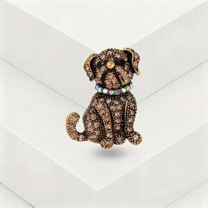Charming Gentle Bulldog Brooch/Pin - Vintage Style - NEW - 1.1 in L x 0.87 in W